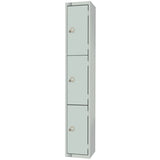 W961-PS Elite Three Door Padlock Locker with Sloping Top Grey - JD Catering Equipment Solutions Ltd