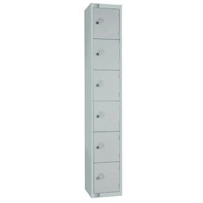 W963-CNS Elite Six Door Coin Return Locker with Sloping Top Grey - JD Catering Equipment Solutions Ltd