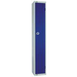 W974-CNS Elite Single Door Coin Return Locker with Sloping Top Blue