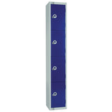 W977-CN Elite Four Door Coin Return Locker Blue