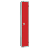 W979-CLS Elite Single Door Manual Combination Locker Locker Red with Sloping Top