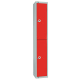 W980-CL Elite Double Door Manual Combination Locker Locker Red