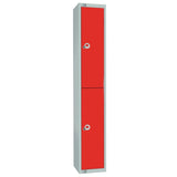 W980-ELS Elite Double Door Electronic Combination Locker with Sloping Top Red