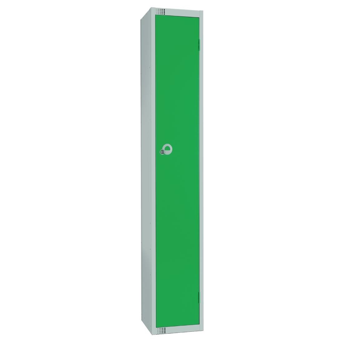 W984-PS Elite Single Door Padlock Locker with Sloping Top Green