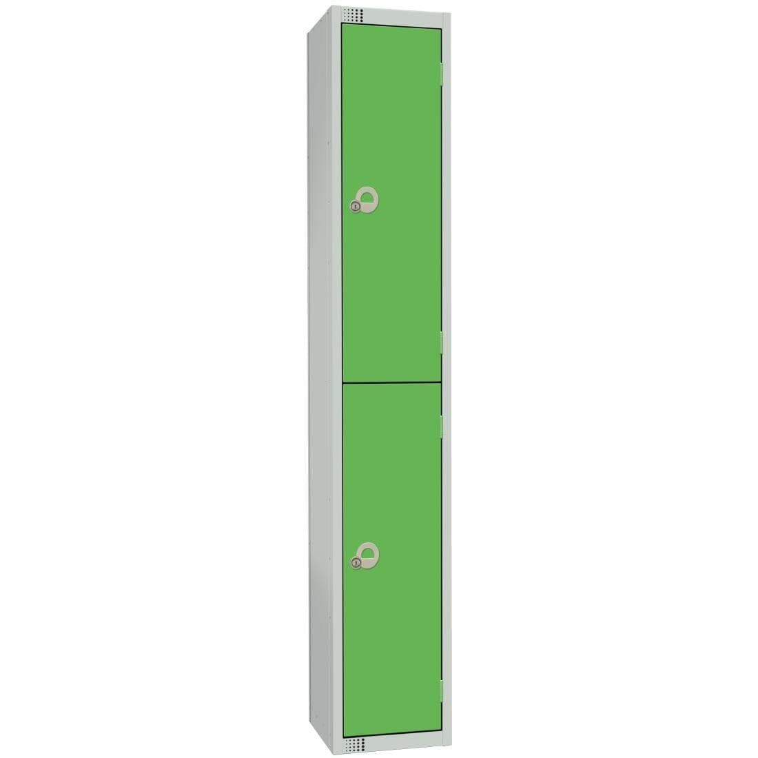 W985-ELS Elite Double Door Electronic Combination Locker with Sloping Top Green