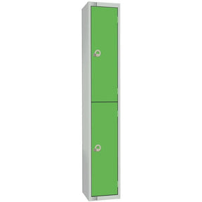 W985-ELS Elite Double Door Electronic Combination Locker with Sloping Top Green - JD Catering Equipment Solutions Ltd