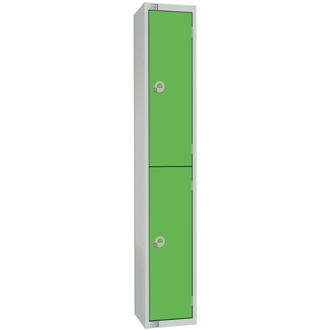 W985-CLS Elite Double Door Manual Combination Locker Locker Green with Sloping Top