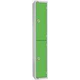 W985-CLS Elite Double Door Manual Combination Locker Locker Green with Sloping Top