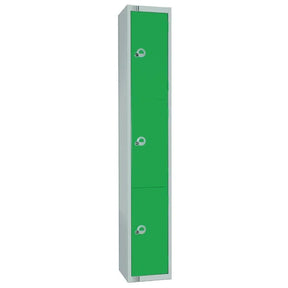 W986-CNS Elite Three Door Coin Return Locker with Sloping Top Green - JD Catering Equipment Solutions Ltd