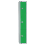 W986-CS Elite Three Door Camlock Locker with Sloping Top Green - JD Catering Equipment Solutions Ltd