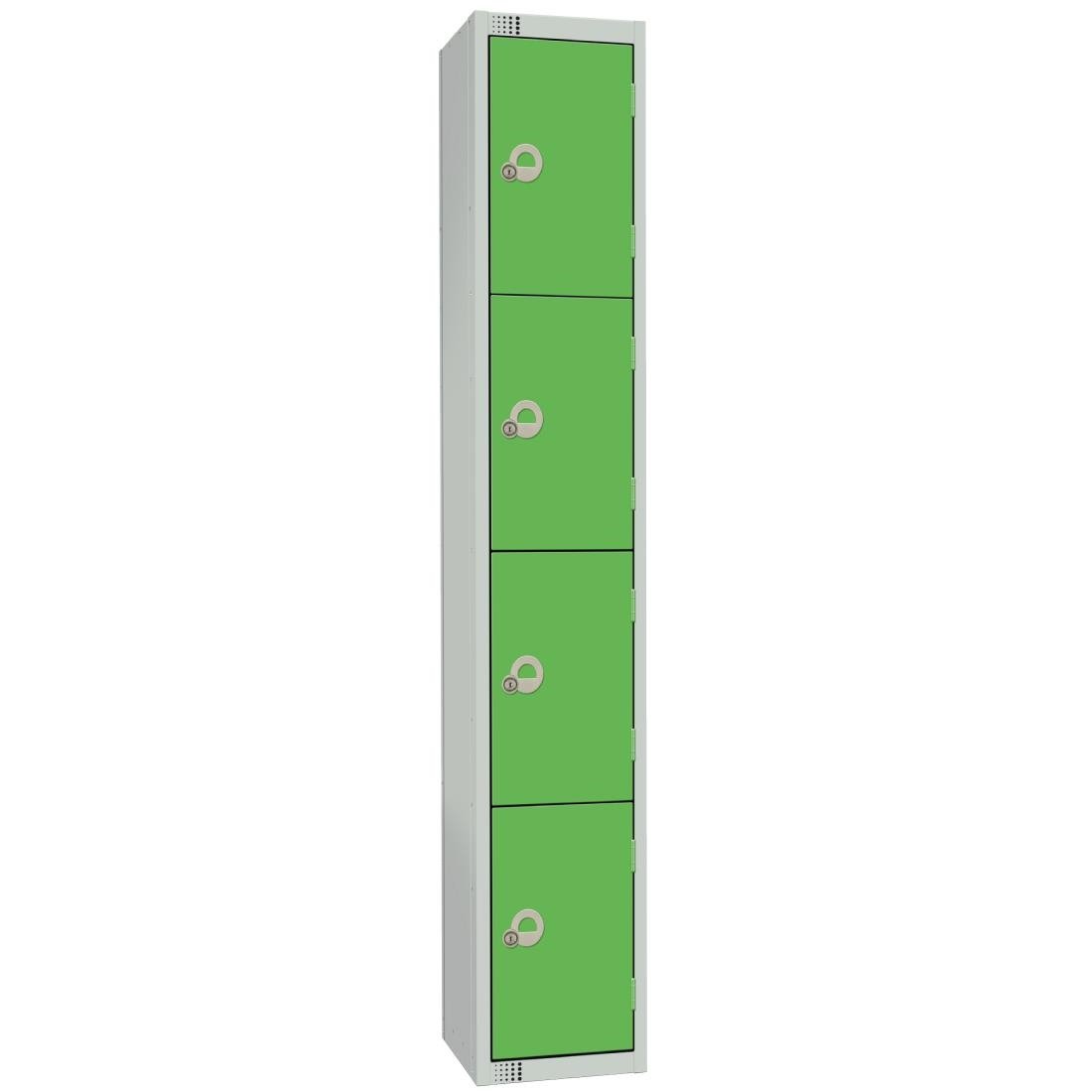 W987-ELS Elite Four Door Electronic Combination Locker with Sloping Top Green