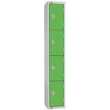 W987-CLS Elite Four Door Manual Combination Locker Locker Green with Sloping Top