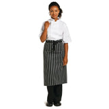 A938 Whites Butchers  Waist Apron Black and White Stripe