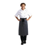 A647 Whites Butchers Waist Apron  Blue and White Stripe