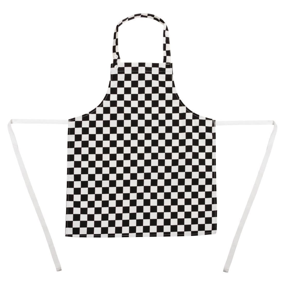 B357 Whites Childrens Bib Apron Big Black and White Check