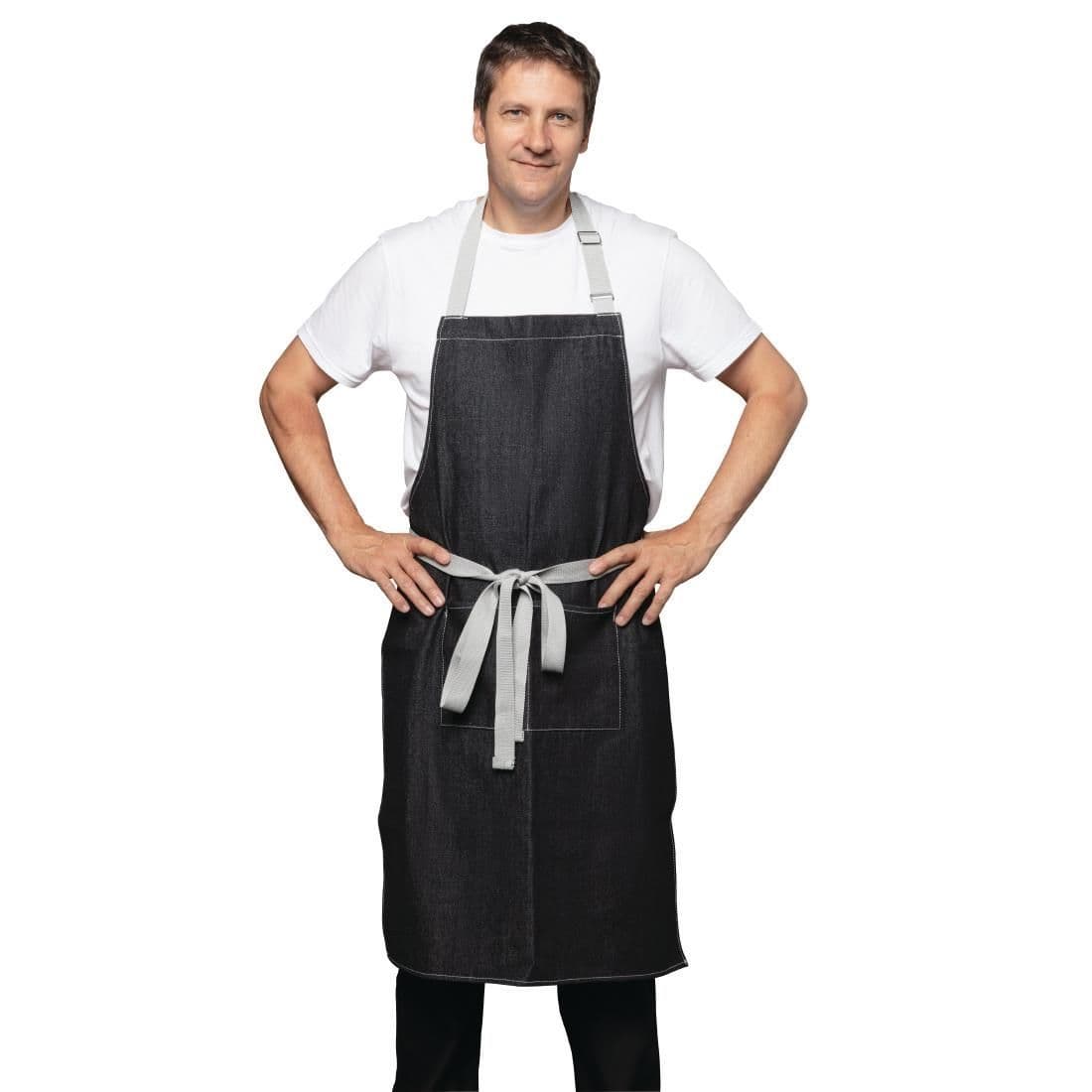 B981 Whites Southside Bib Apron Denim Black